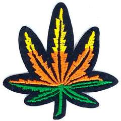 Hanf-Cannabis-Unkraut-Rasta-Blatt-Emblem-Aufnäher zum Aufbügeln