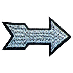 Pfeil-Bügelemblem-Patch Silber
