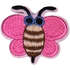 Bienen-Emblem-Aufnäher zum Aufbügeln, hellrosa