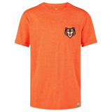 Lynx Kat Roofdier Strijk Embleem Patch Small op een oranje t-shirtje