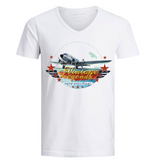 Vliegtuig Legends Tekst Strijk Applicatie op een wit T-shirt
