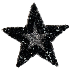 Stern Sterne Aufnäher zum Aufbügeln, Strass, Schwarz