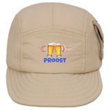 Bier Glazen Bierpull Proost Tekst Full Color Strijk Applicatie Small op een beige cap / pet