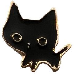Kitty Cat Emaille Pin Schwarz