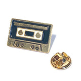 Zwarte Vintage Cassette Tape Bandje Emaille Pin