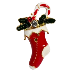 Weihnachtsstrumpf, Weihnachtsgeschenk, Sockenbrosche, dekorative Anstecknadel