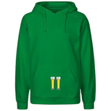 Bier Bierglazen Duo Strijk Applicatie Small op een groene hoodie