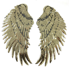 Wing XXL Pailletten-Aufnäher-Set zum Aufbügeln, Gold