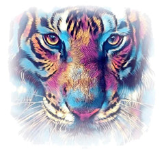 Tigerkopf-Kunst, vollfarbig, zum Aufbügeln