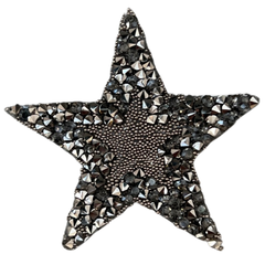 Stern-Strass-Emblem zum Aufbügeln, Anthrazit