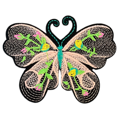 Schmetterling-Emblem-Aufnäher zum Aufbügeln, künstlerisches Altrosa