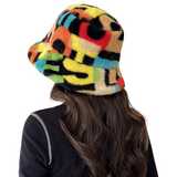 Hoed Bucket Hat Letter Patroon Multicolor