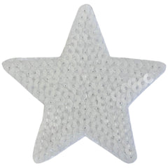 Stern-Paillette, mattweiß, zum Aufbügeln, Emblem-Aufnäher