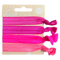 Haargummi im Ibiza-Stil, Neonrosa