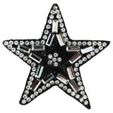 Ster Strass Ster Patch Zwart Zilver