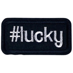 Glücks-Hashtag-Emblem-Aufnäher zum Aufbügeln, Schwarz und Weiß