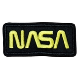 Nasa Tekst Embleem Strijk Patch Goud Zwart