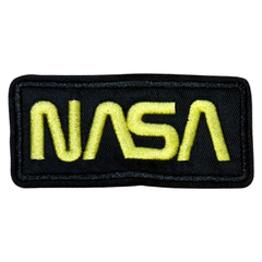 Nasa-Text-Emblem zum Aufbügeln, Gold und Schwarz