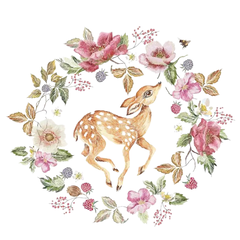 Hirsch-Bambi-Blume zum Aufbügeln