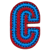 Alfabet Letter C Strijk Embleem Patch Rood Blauw