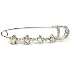 Brosche Pin Buchstabe D Strass Blumen