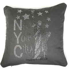 New York City Lady Liberty Strass Dekokissen Set 2 Kissen (letztes Set)