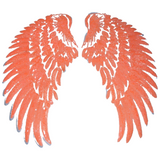 Vleugel Engel Paillette Vleugels XXL Strijk Embleem Patch Set L+R  Oranje