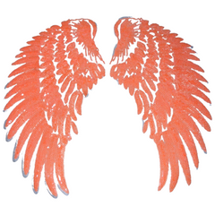 Wing Angel Paillette Wings XXL-Emblem-Patch-Set zum Aufbügeln, Orange