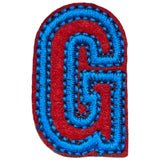 Alfabet Letter G Strijk Embleem Patch Rood Blauw