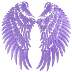 Wing Angel Paillette Wings XXL-Emblem-Patch-Set zum Aufbügeln, Lila