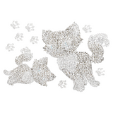 Poes Poezen Kitten Strass Applicatie Mini Catwalk op een witte achtergrond