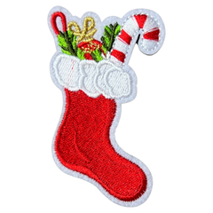 Weihnachts-Weihnachtsstrumpf-Emblem-Aufnäher zum Aufbügeln, L
