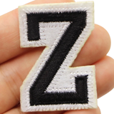 Alfabet Strijk Embleem Letter Z Patch Zwart Wit