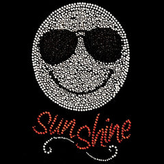 Smiley Sonnenbrille Sun Shine Text Strass zum Aufbügeln