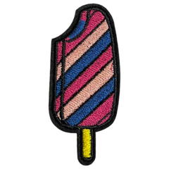 Ice Cream Lick Eiscreme-Emblem zum Aufbügeln, gestreift