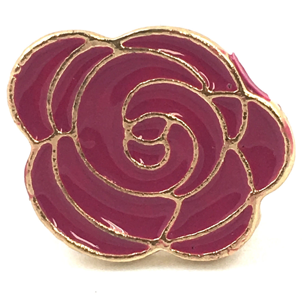 Rose Emaille Pin Dunkelrosa