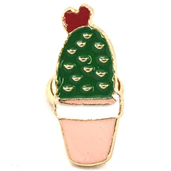 Kaktus Herz Rosa Topf Emaille Pin