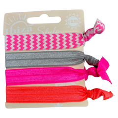 Elastische Wellen im Ibiza-Stil, rosa, grau, orange
