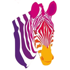 Zebra-Regenbogen-Aufbügelanwendung
