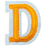 Alfabet Letter D Strijk Embleem Patch Oranje Wit