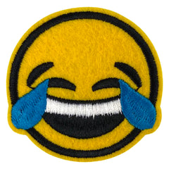 Emoji-Smiley-Schrei-Lachen-Emblem-Aufnäher zum Aufbügeln