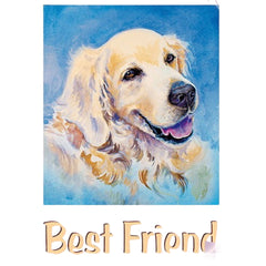 Golden Retriever Best Friend Text-Aufbügelapplikation