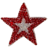 Ster Strass Strijk Embleem Patch Rood