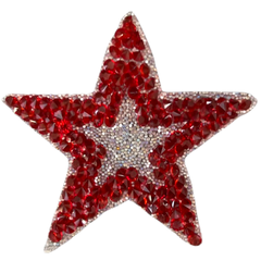Stern-Strass-Emblem-Aufnäher zum Aufbügeln, Rot