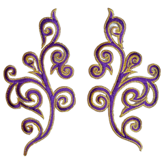 Cosplay venezianische Spitze, Pailletten, Aufnäher, zum Aufbügeln, Lila