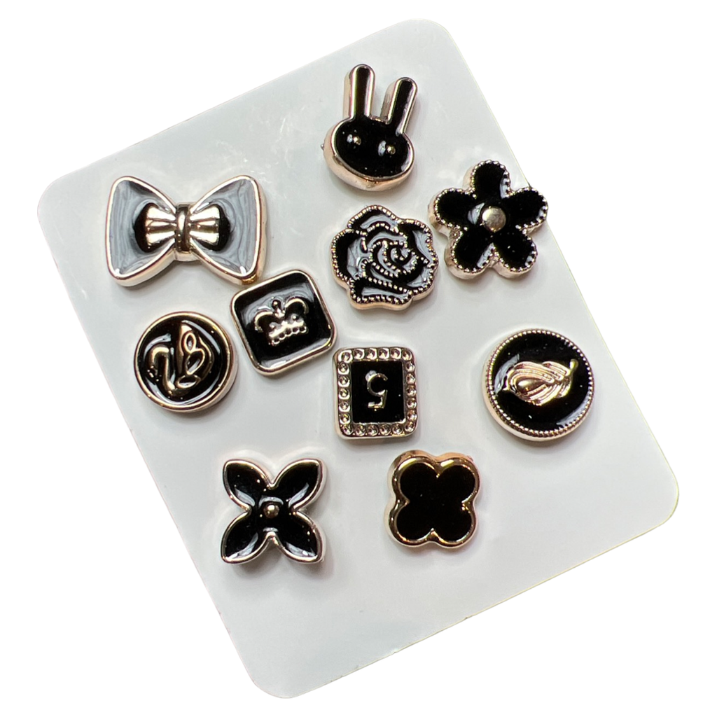 Pin Broche Set Zwart Goud 10 Stuks