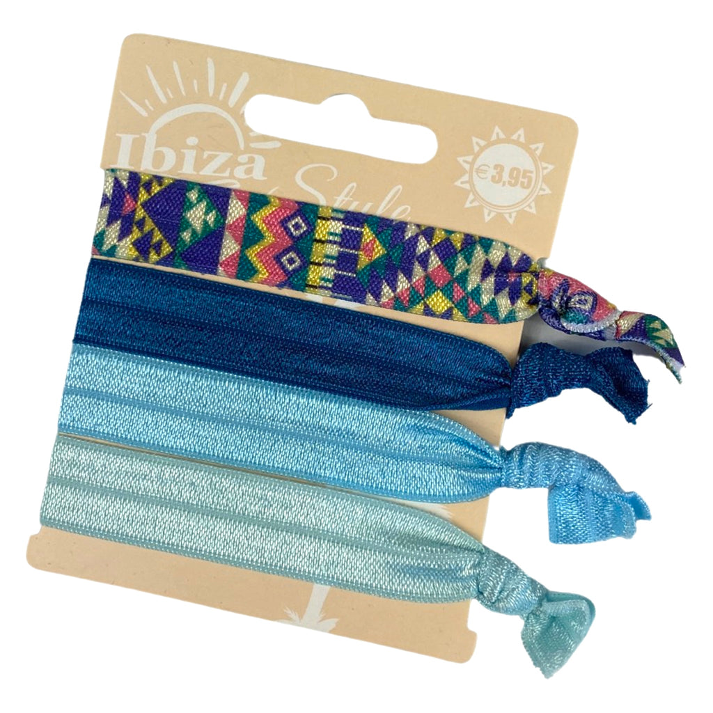 Ibiza Haar Elastiek Azteken Print Blauw