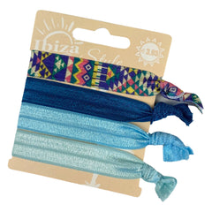 Ibiza Haargummi Aztekenmuster Blau