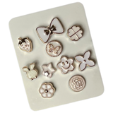 Pin Broche Set Wit Champagne 10 stuks