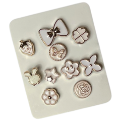 Pin Brosche Stitch Pin Buttons Set Cremeweiß 10 Stk